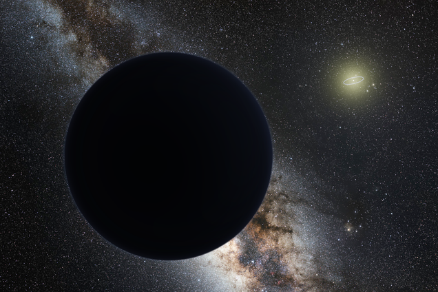 Artist’s impression of Planet Nine as an ice giant eclipsing the central Milky Way.